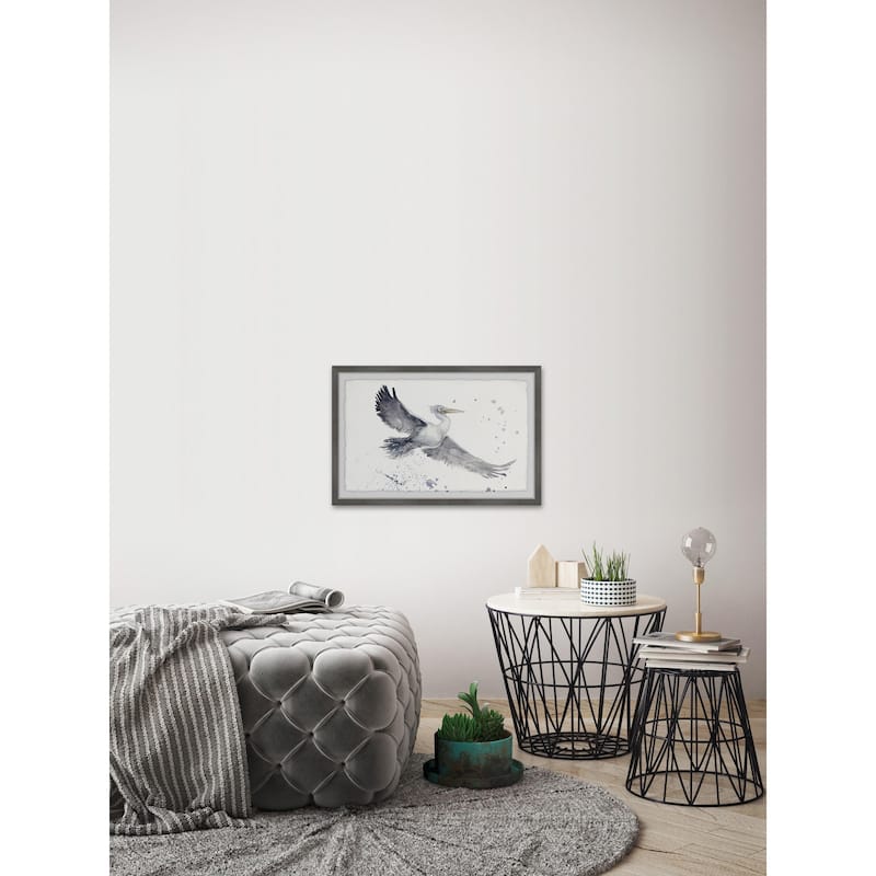 Flying Seagull Framed Wall Art, Coastal Serenity - Tranquil Ocean-Inspired Wall Décor