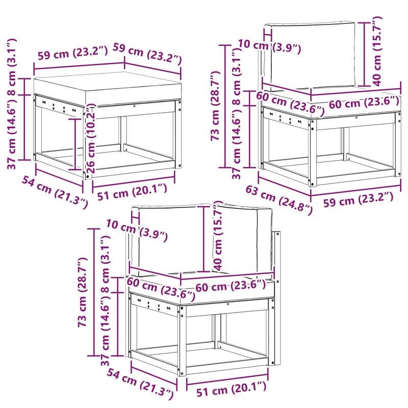 vidaXL Outdoor Sofa Set with Cushion 7 pcs Natural and Anthracite