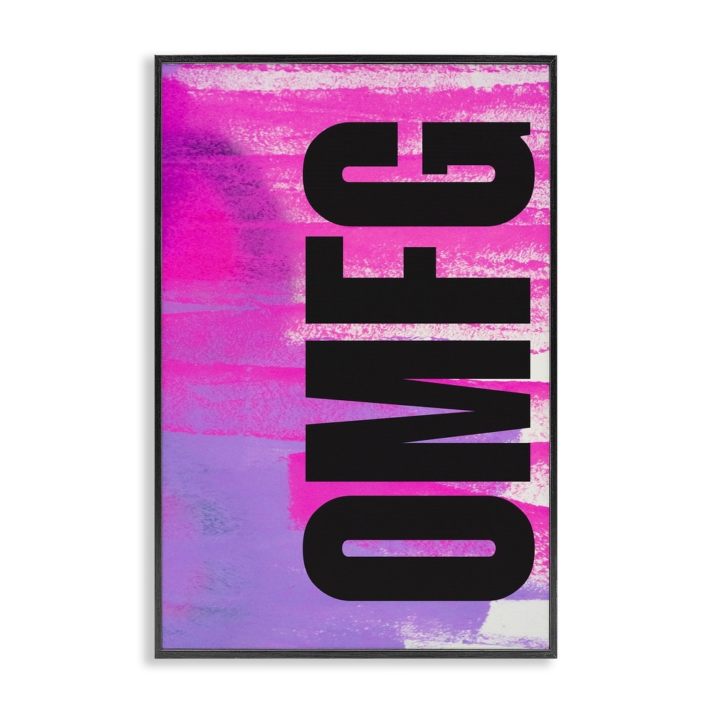 Stupell Bold OMFG on Abstract Framed Giclee Art Design By House of Lulu