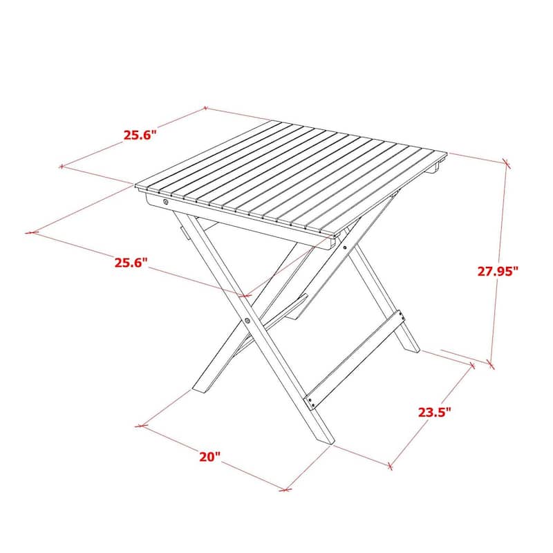 Oval Patio Dining Table - Acacia Wood Outdoor Table 26x26 Inch - Natural Finish - 25.6