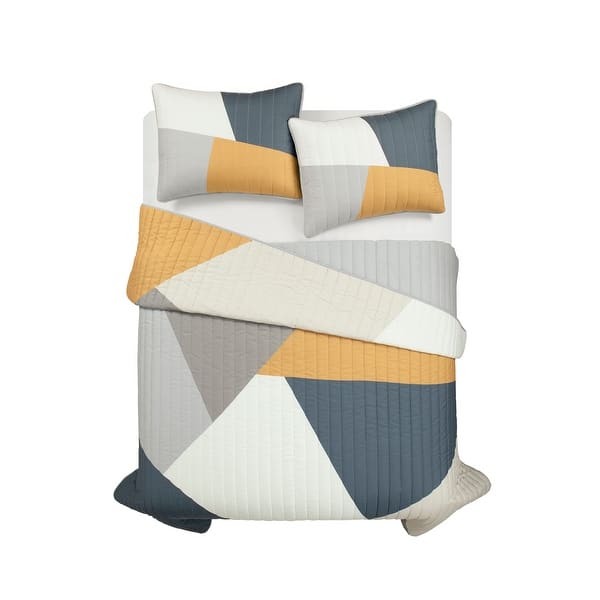 Lush Decor Modern Color Block Quilt 3-Piece Set