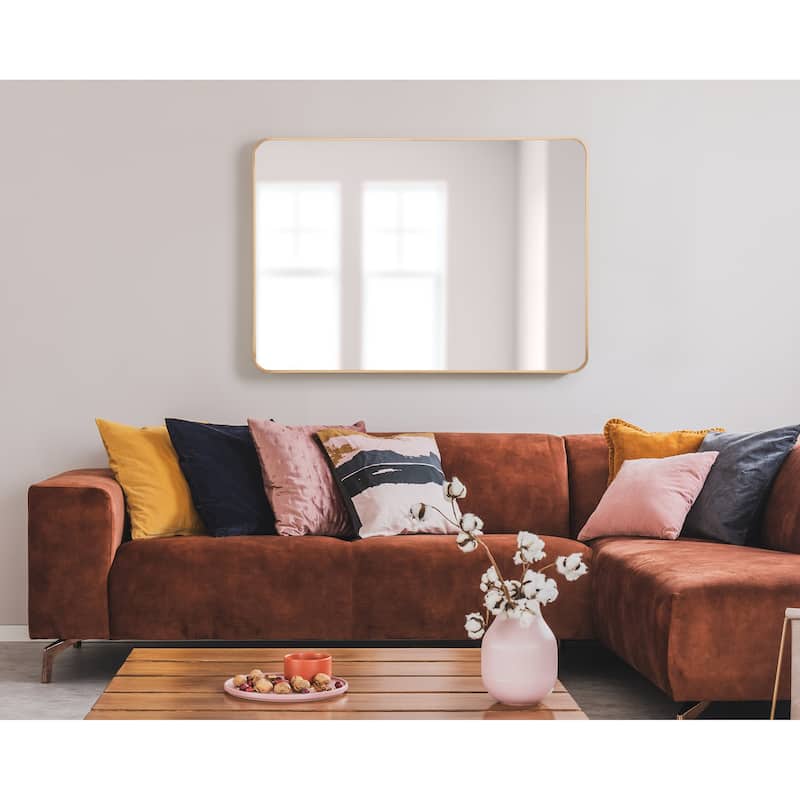 Kate and Laurel Zayda Radius Rectangle Framed Wall Mirror