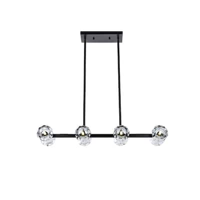 Elegant Lighting 3505D31 Eren 8 Light 31" Wide Crystal Linear Pendant