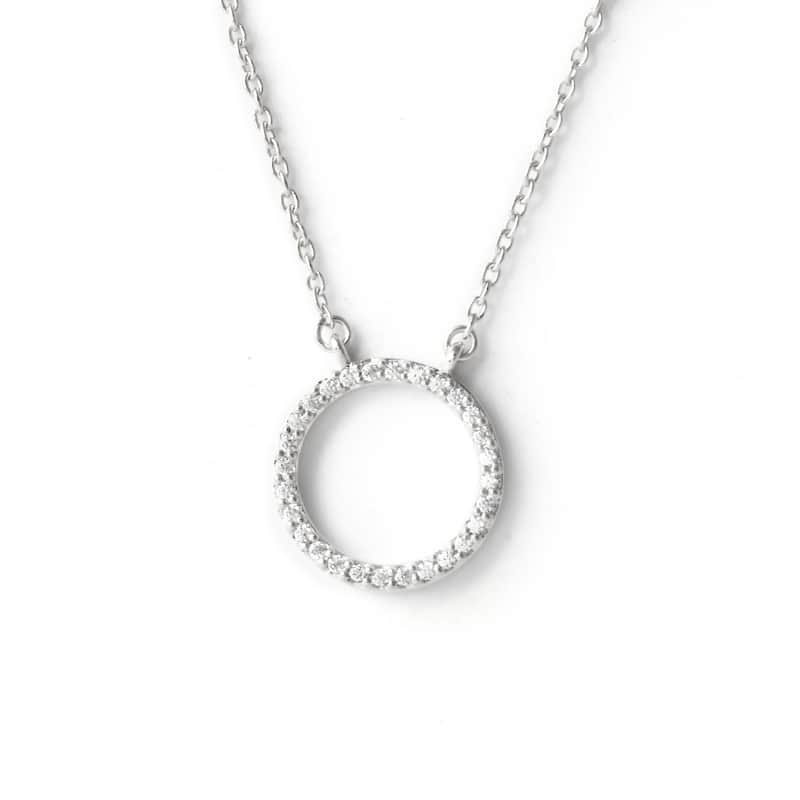 1/10ct Diamond Geometric Pendant Necklace in Silver for Women