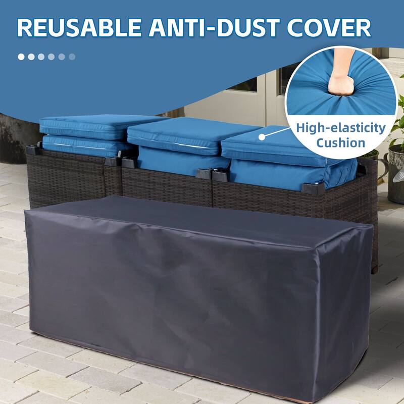 7-Piece Wicker Outdoor Sectional Set with Cushions and Coffee Table