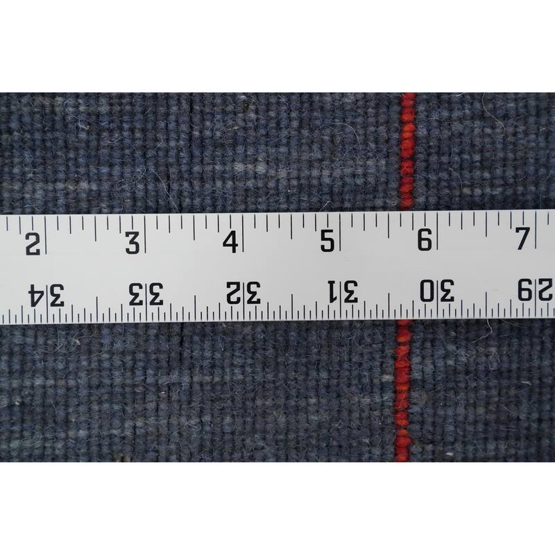 Hand Knotted Oriental 100% Wool Carpet Tribal Animal Pictorial Navy Blue & Blues Gabbeh Area Rug - 4' 11'' X 5' 0''