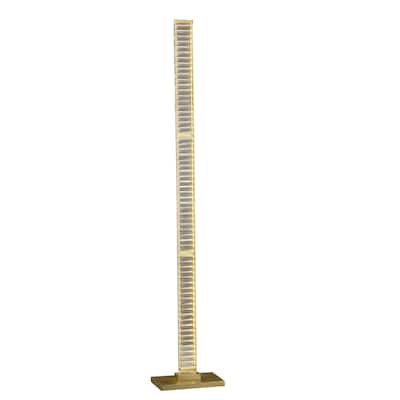 Lizy 62 Inch Floor Lamp with Crystal, LED Metal Frame, Antique Brass