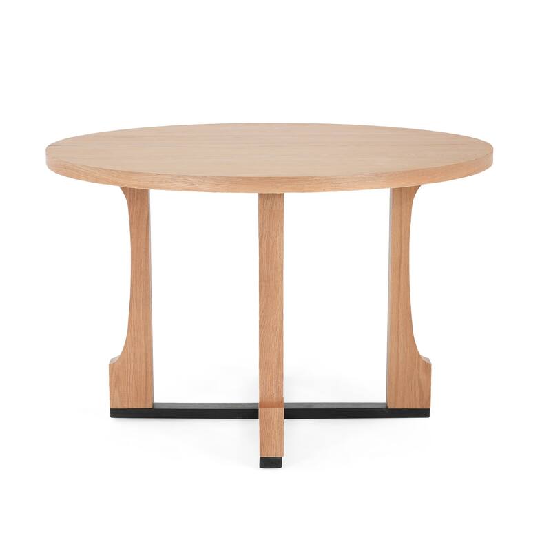 48" Farmhouse Round Dining Table with X-Cross Base