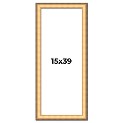 15x39 Frame Gold Plein Aire Solid Wood Picture Frame Width 2 Inches |