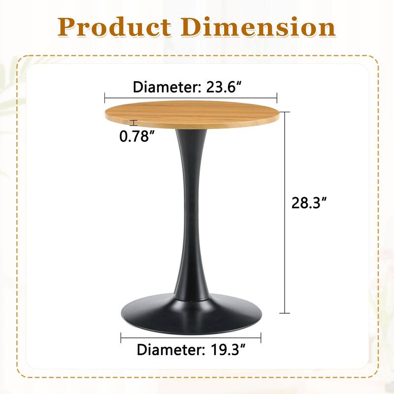 Round Tulip Dining Table, Kitchen Table with Thickened Tabletop, Bistro Table Circle Table Coffee Table