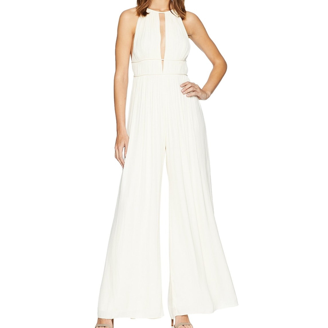 halston heritage navy jumpsuit