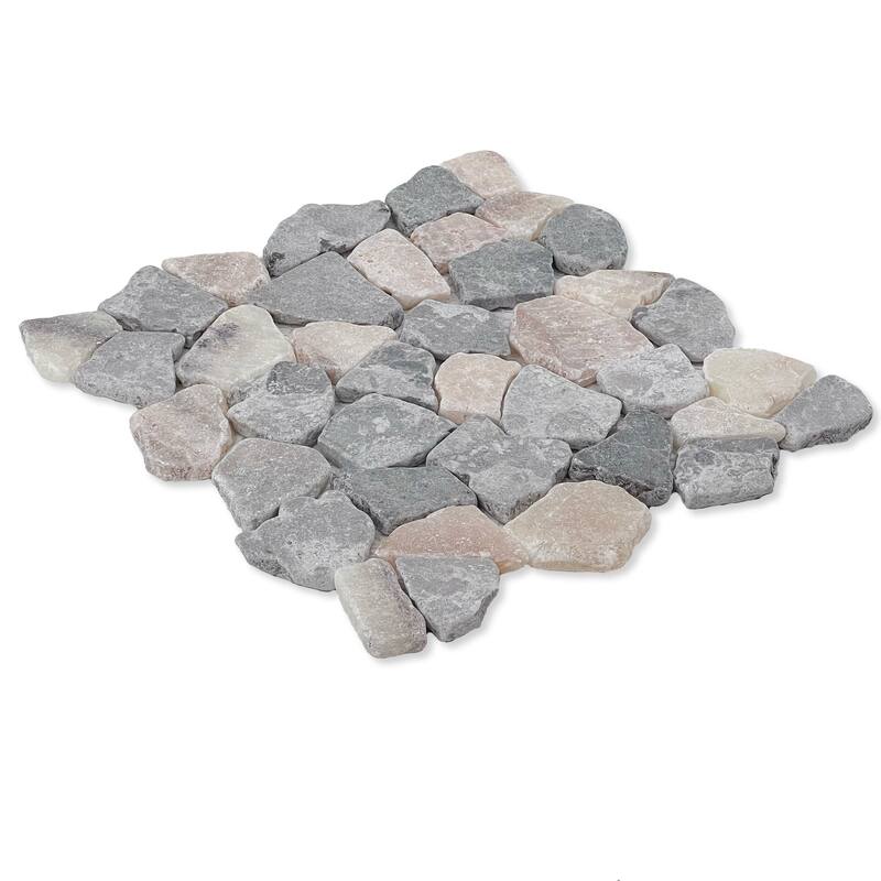 Fit Mosaic 11 in. x 11 in. Marble Mesh-Mounted Mosaic Wall and Floor Tile