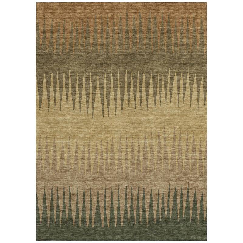 HomeRoots Striped Transitional Rectangle Outdoor Rug