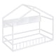 preview thumbnail 6 of 36, Wooden House Bed with Storage Shelf, Kids Bed with Fence & Roof