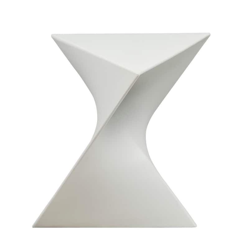 LeisureMod Randolph Modern Side Table - Grey - 15.5 x 17 x 17 - Single - White