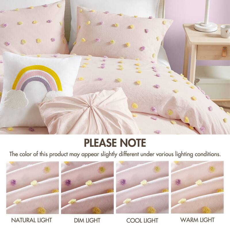 Intelligent Design Kids Callie Cotton Jacquard Pom Pom Comforter Set