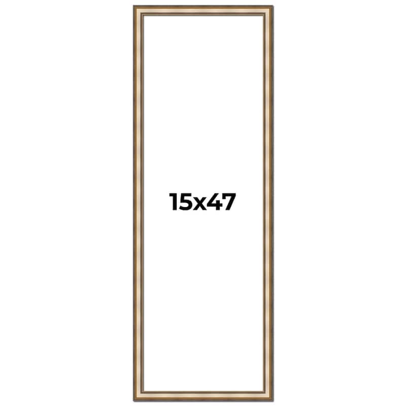 15x47 Frame Gold Solid Wood Shadow Box Width 1.5 Inches | Interior Frame Depth 2 3/8 Inches