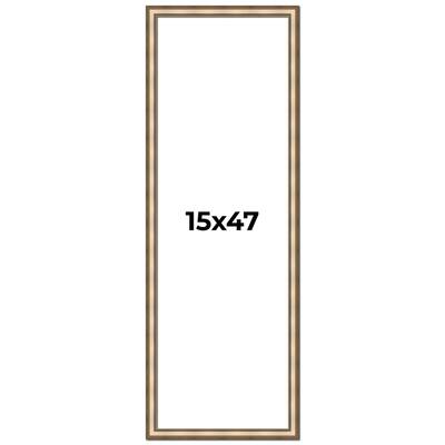 15x47 Frame Gold Solid Wood Shadow Box Width 1.5 Inches | Interior Frame Depth 2 3/8 Inches