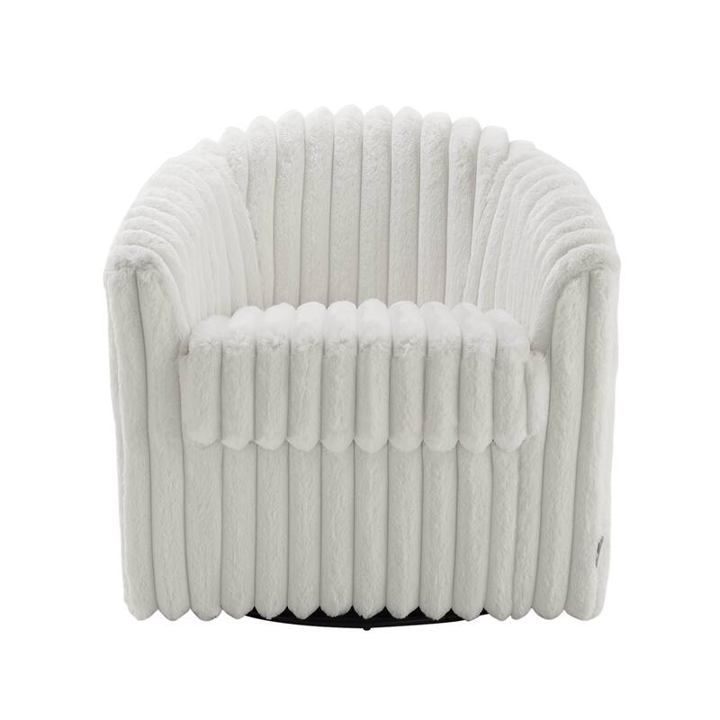 Modern Cotton Flannel Swivel Accent Chair Plush Barral Chair