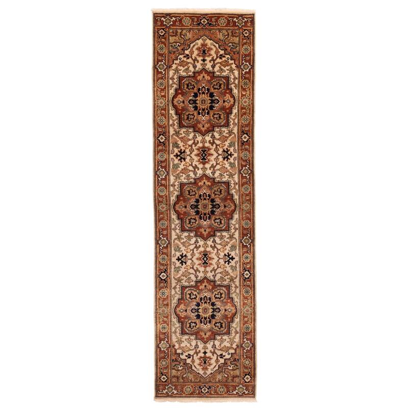 ECARPETGALLERY Hand-knotted Jules Sultane Cream Wool Rug - 2'6 x 9'11