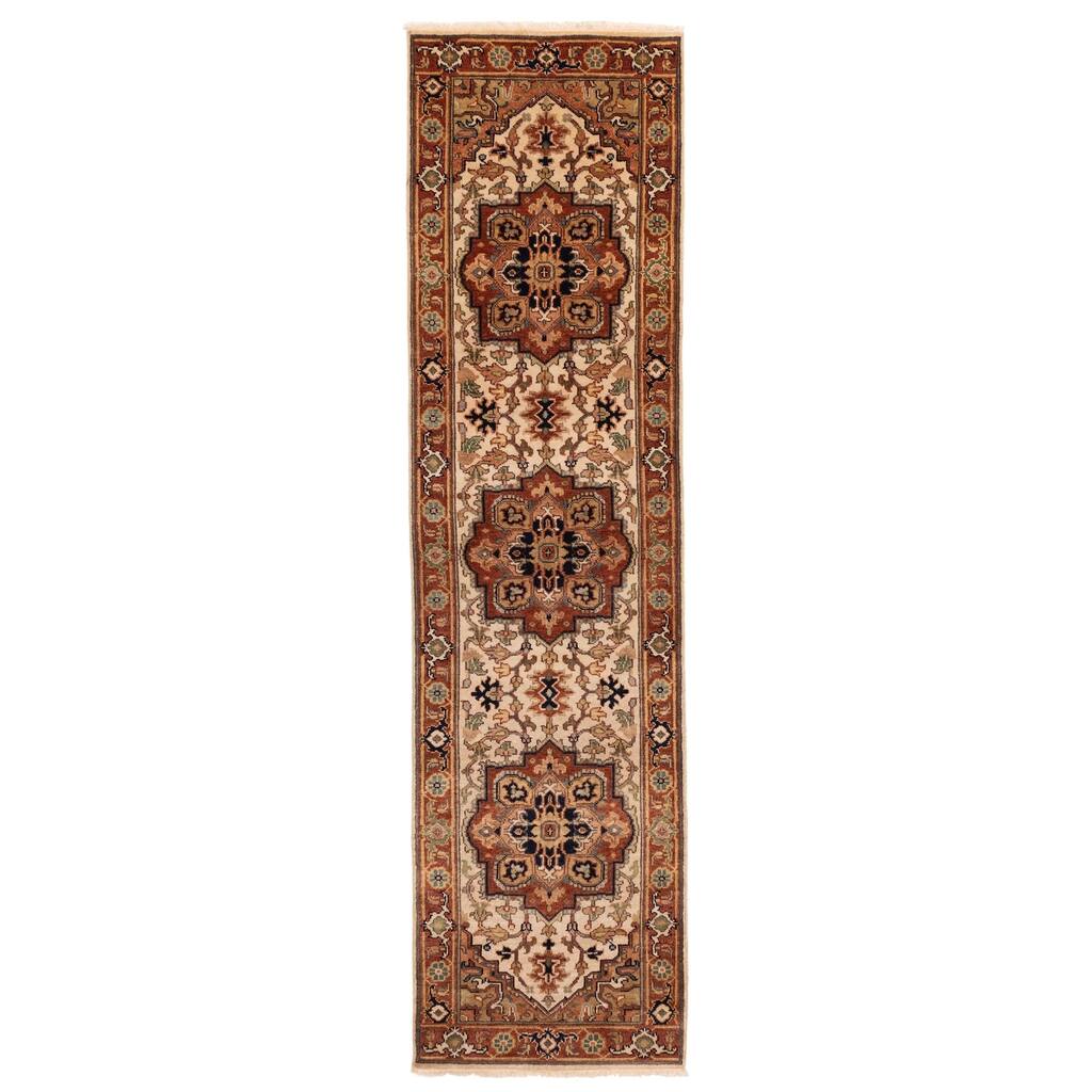 ECARPETGALLERY Hand-knotted Jules Sultane Cream Wool Rug - 2'6 x 9'11