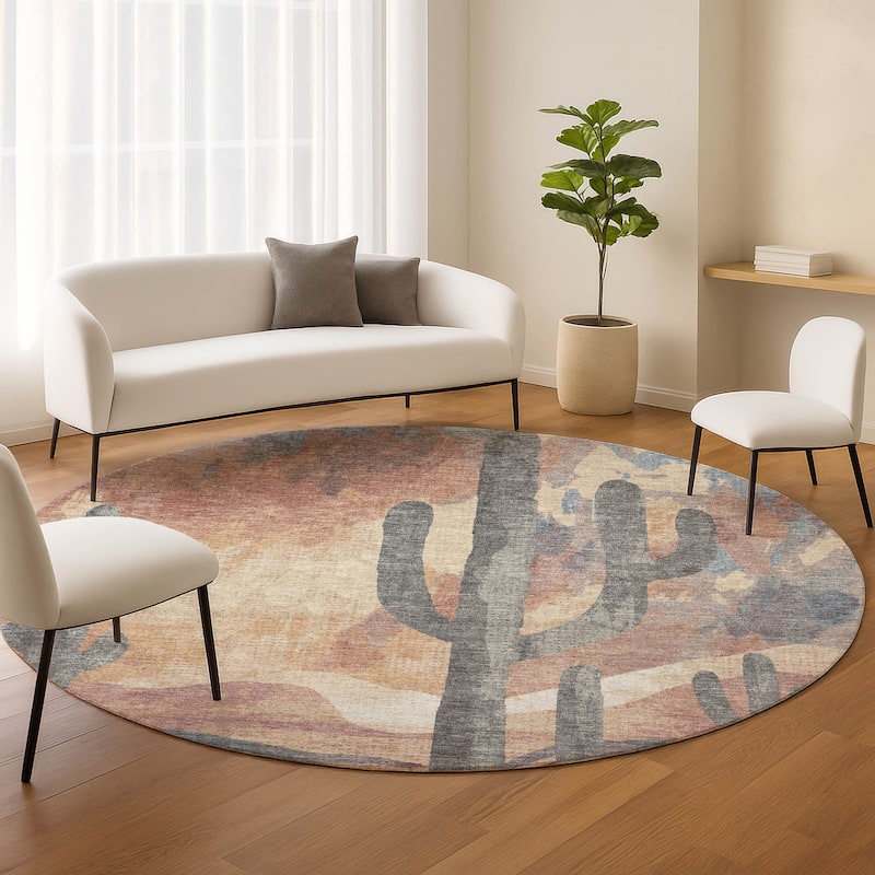 Machine Washable Indoor/ Outdoor Desert Inspiration Chantille Rug