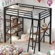 preview thumbnail 1 of 10, Twin Size Metal Loft Bed with Built-in Desk and Shelf for Home Black