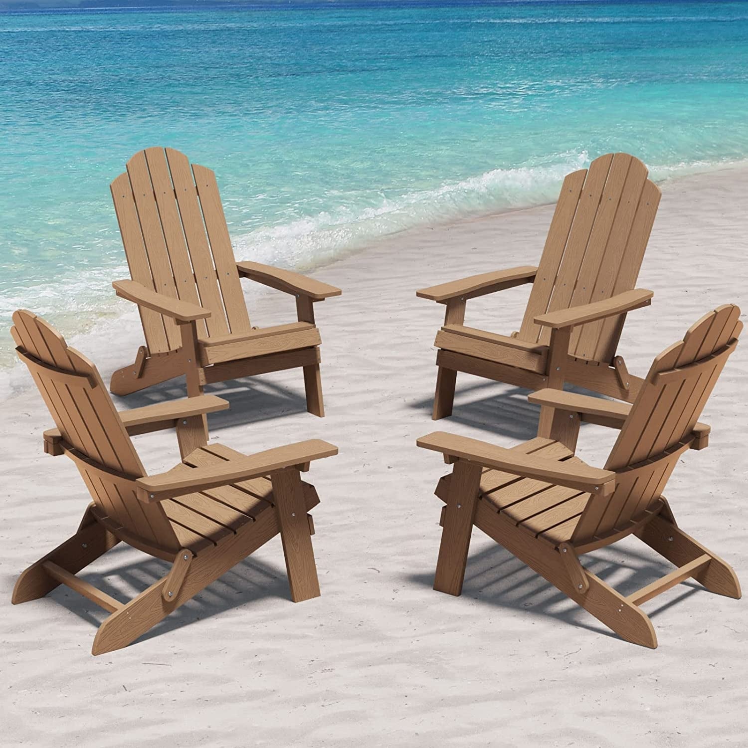 WINSOON All Weather HIPS Outdoor Folding Adirondack Chairs Outdoor