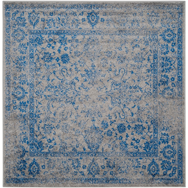 SAFAVIEH Adirondack Dakota Rustic Shabby Chic Distressed Rug - 6' Square - Grey/Blue - Square