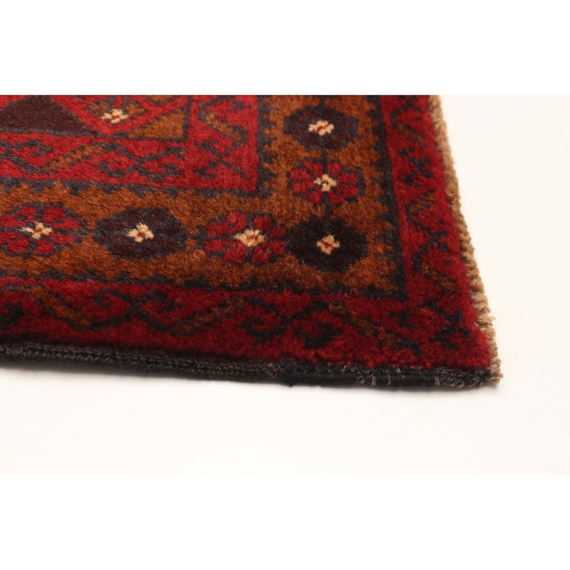 ECARPETGALLERY Hand-knotted Baluch Red Wool Rug - 3'3 x 6'4
