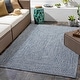 preview thumbnail 13 of 61, Livabliss Sharrah Indoor/ Outdoor Solid Braided Area Rug 10' x 13' - Blue