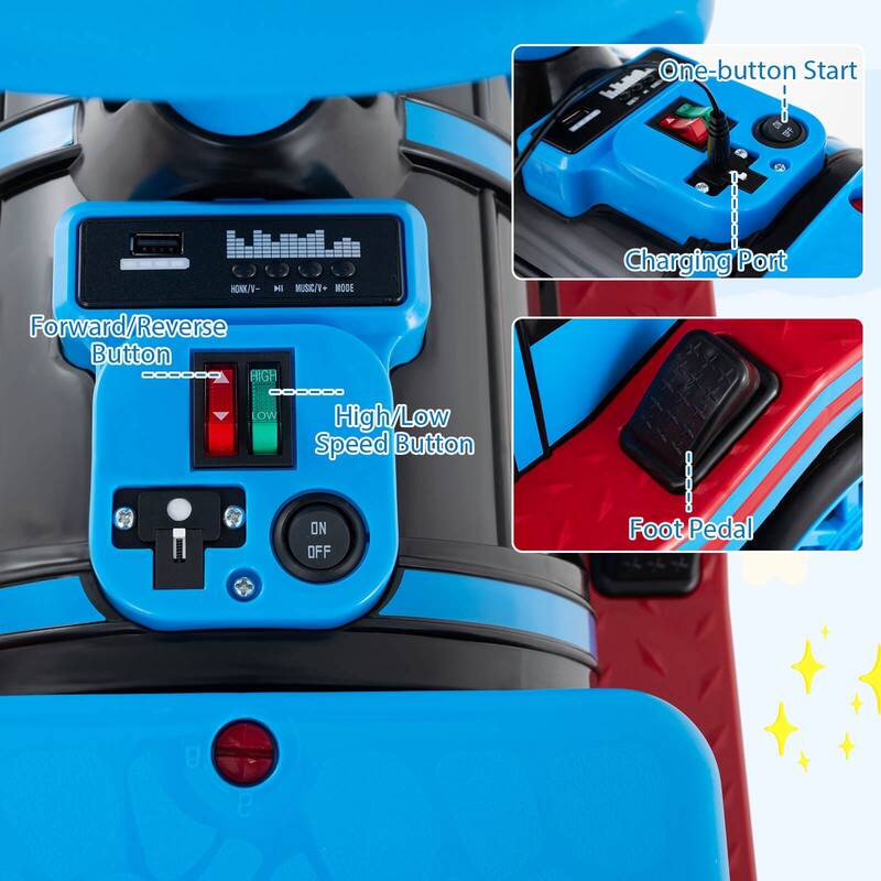 Costway 3-Seater Ride on Train Set Trackless, 12V Ride on Toy Car with - See Details