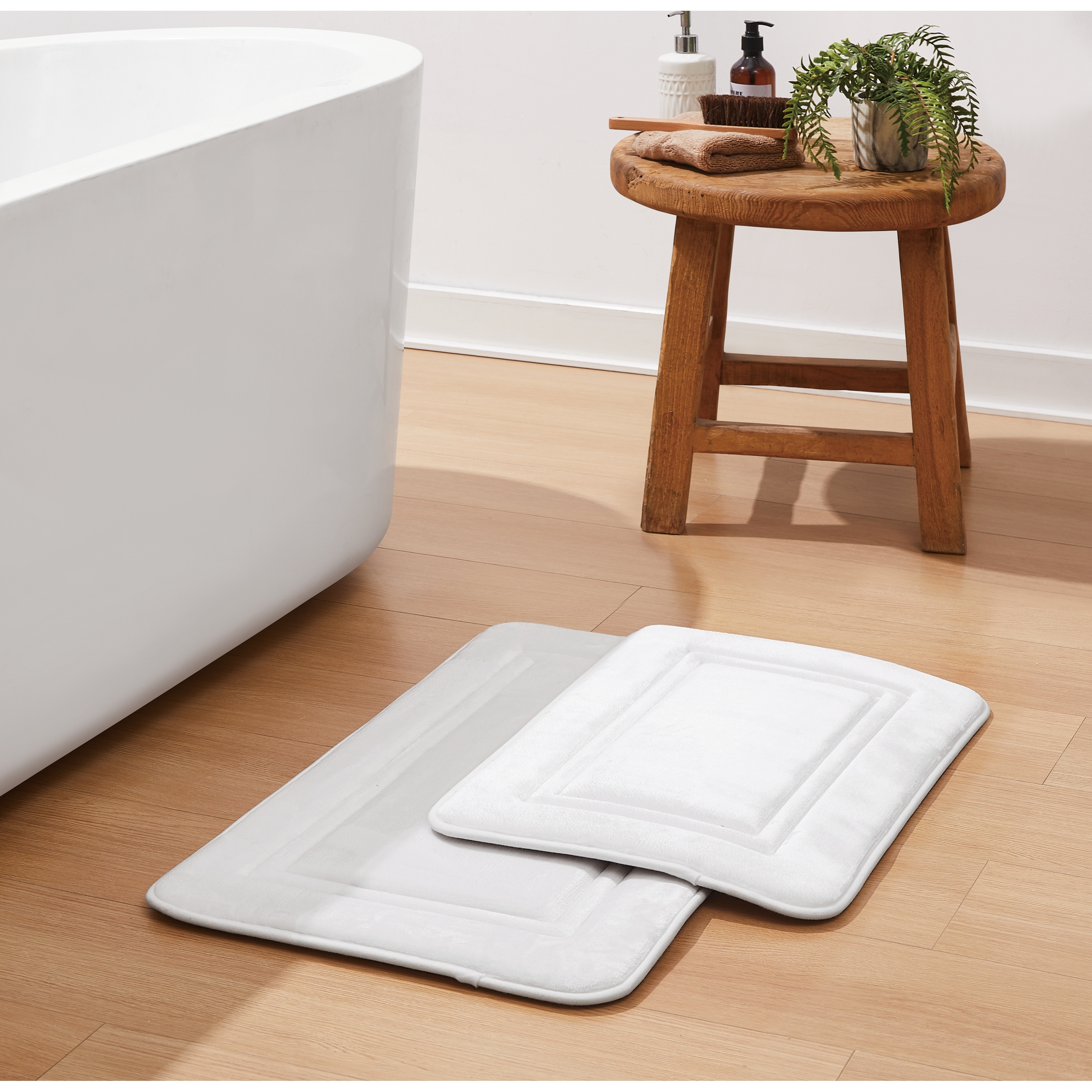 Simply Essential™ Antimicrobial Memory Foam Set of 2 Bath Rug