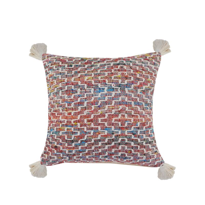 Sevita Dazzling Diamonds Chindi Throw Pillow with Tassels