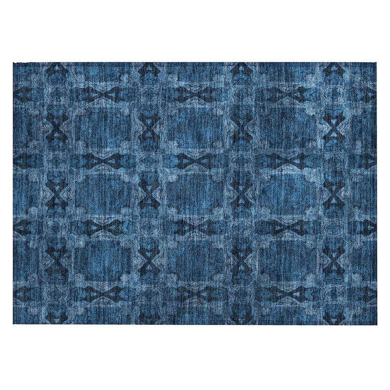 Machine Washable Indoor/ Outdoor Boho Medallions Chantille Rug