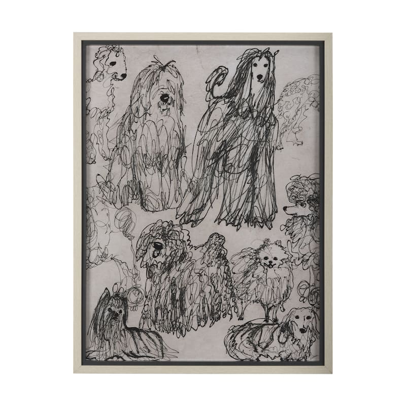 Dog Sketches Framed Art Print