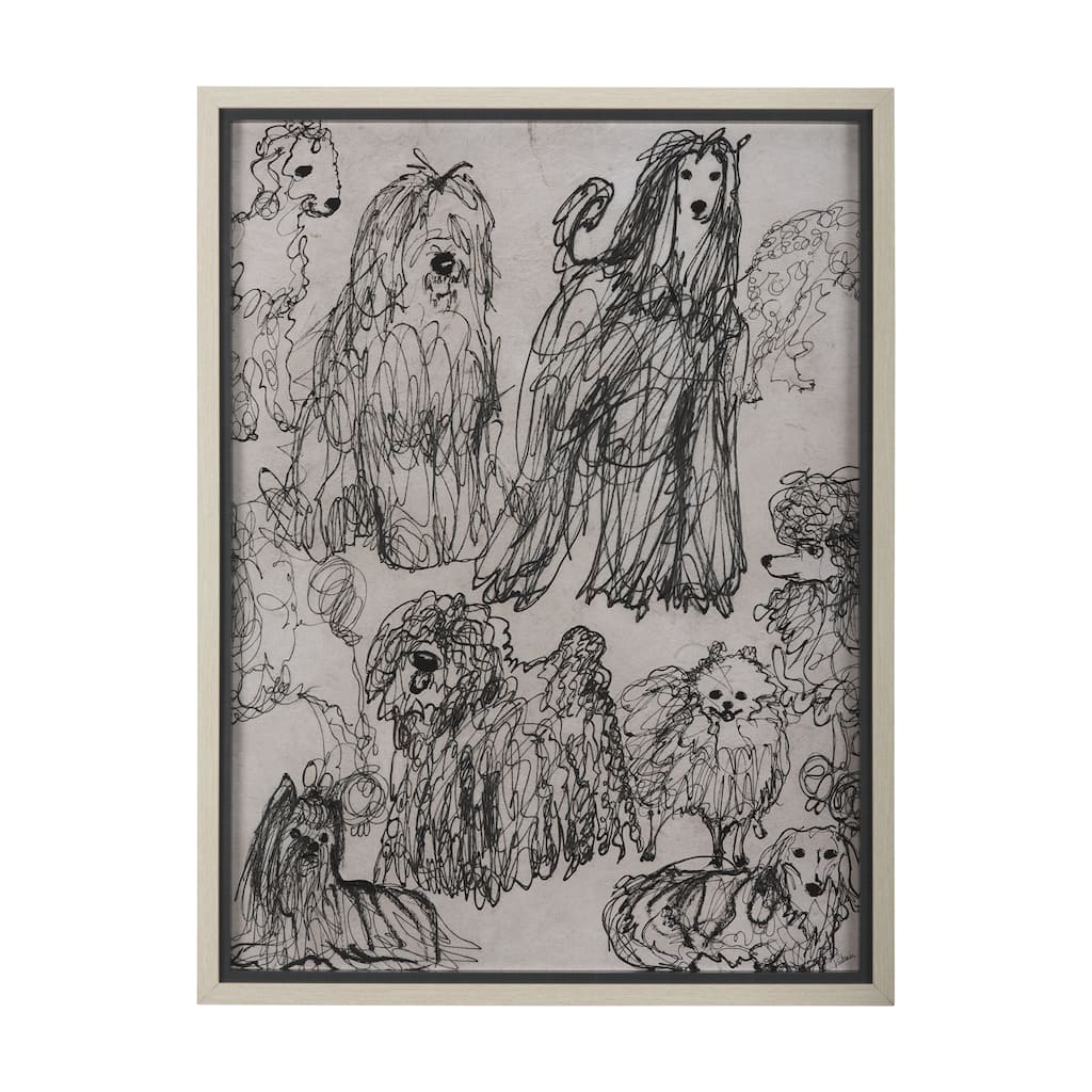 Dog Sketches Framed Art Print