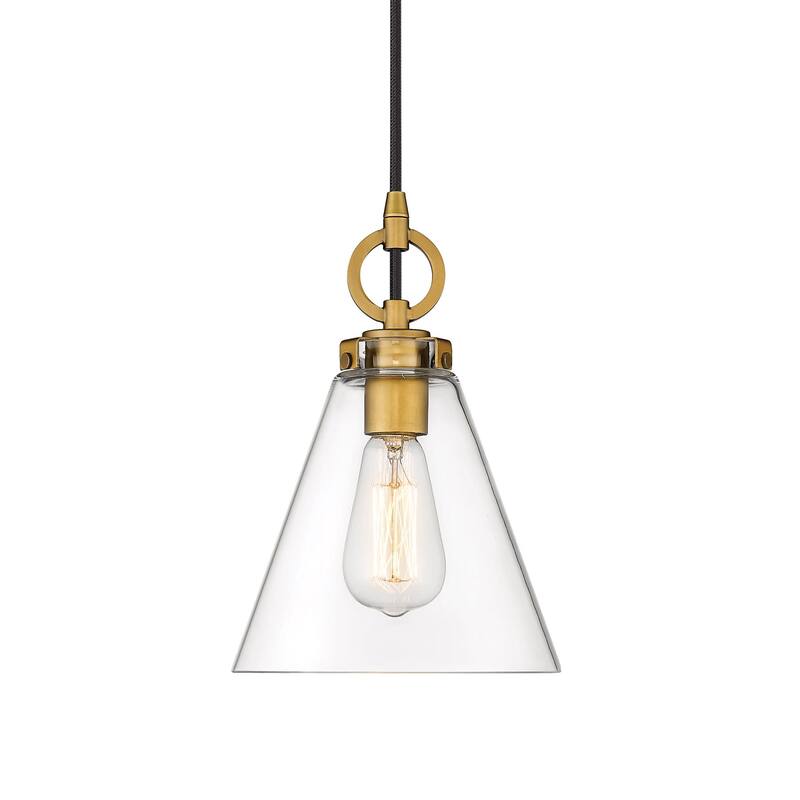 Z-Lite 3034P8 Harper 8" Wide Mini Pendant - Rubbed Brass