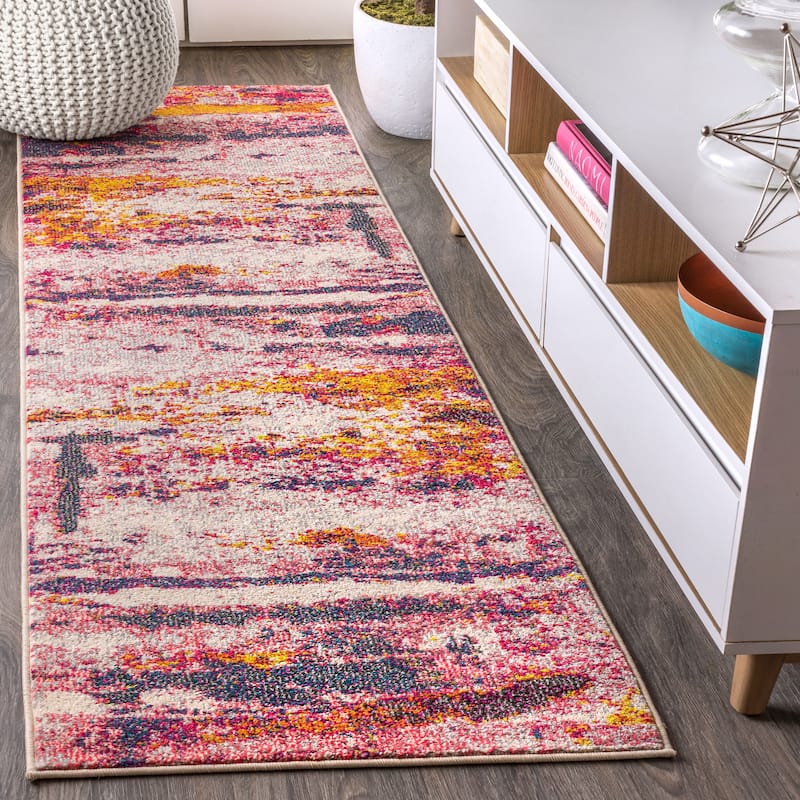 JONATHAN Y Groovy POP Modern Abstract Brushstroke Area Rug