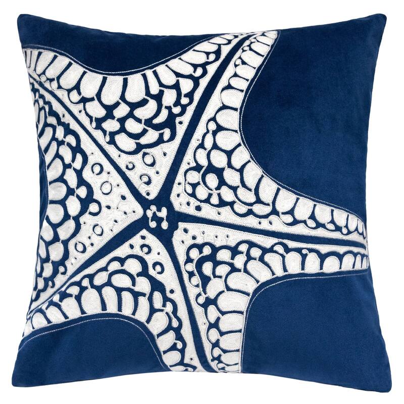 Seastar Throw Pillow Cover with Polyester Filling 20x20 Inches - Indigo