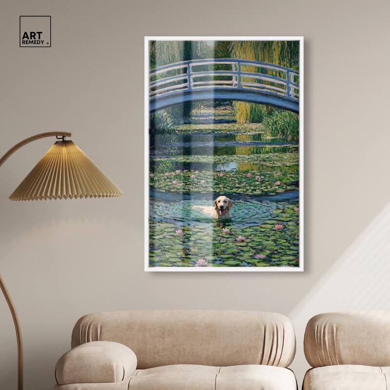 The Pond Under the Bridge Shadowbox by Art Remedy