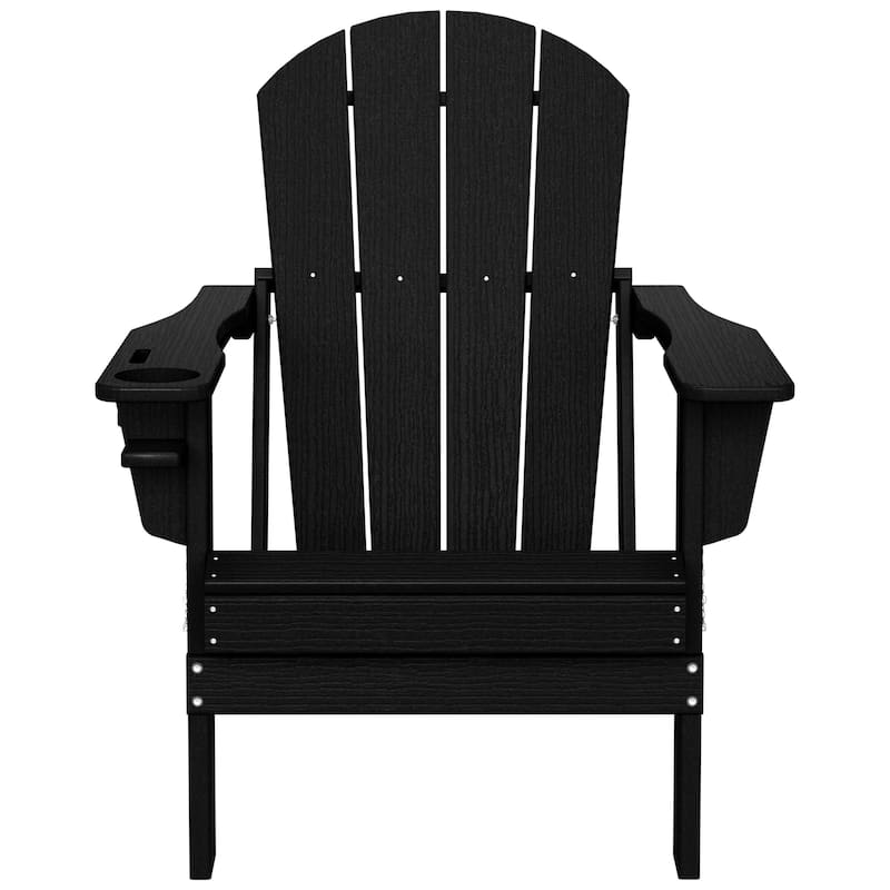Polytrends Alvaro Outdoor Adirondack Chair with Cup Holder (Set of 2)