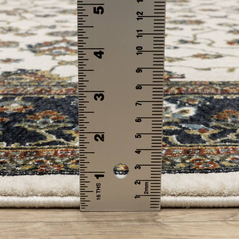 Style Haven Victoria Classic Traditional Ivory/ Navy Area Rug