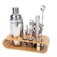 preview thumbnail 13 of 14, Bar Social 10 piece Bartender Cocktail Shaker Set with Stand Silver / Natural