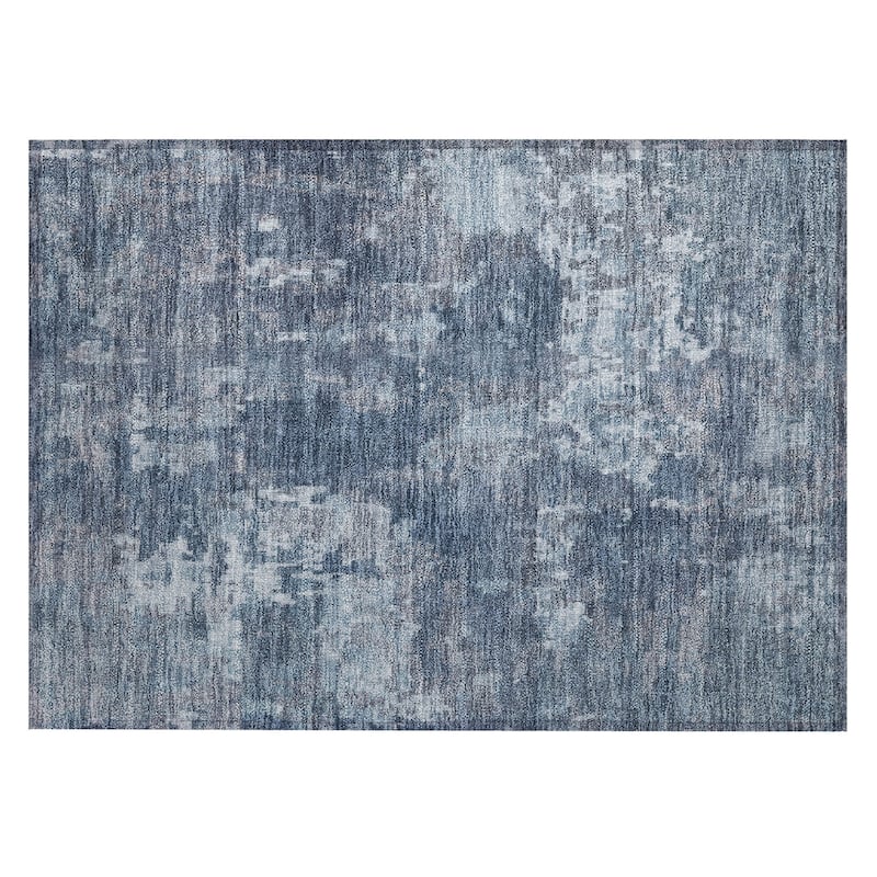 Machine Washable Indoor/ Outdoor Ombre Abstract Chantille Rug