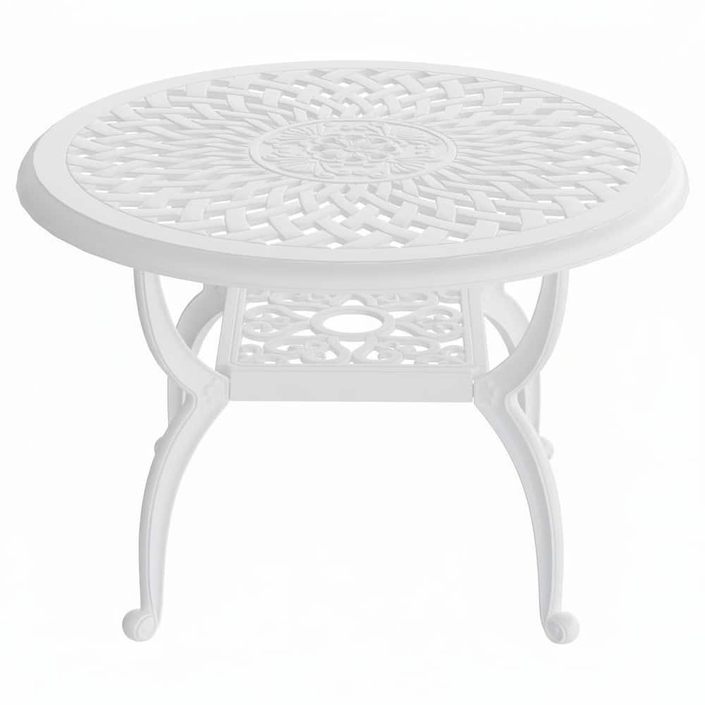 Modern Aluminum Round Coffee Table for Outdoor Spaces