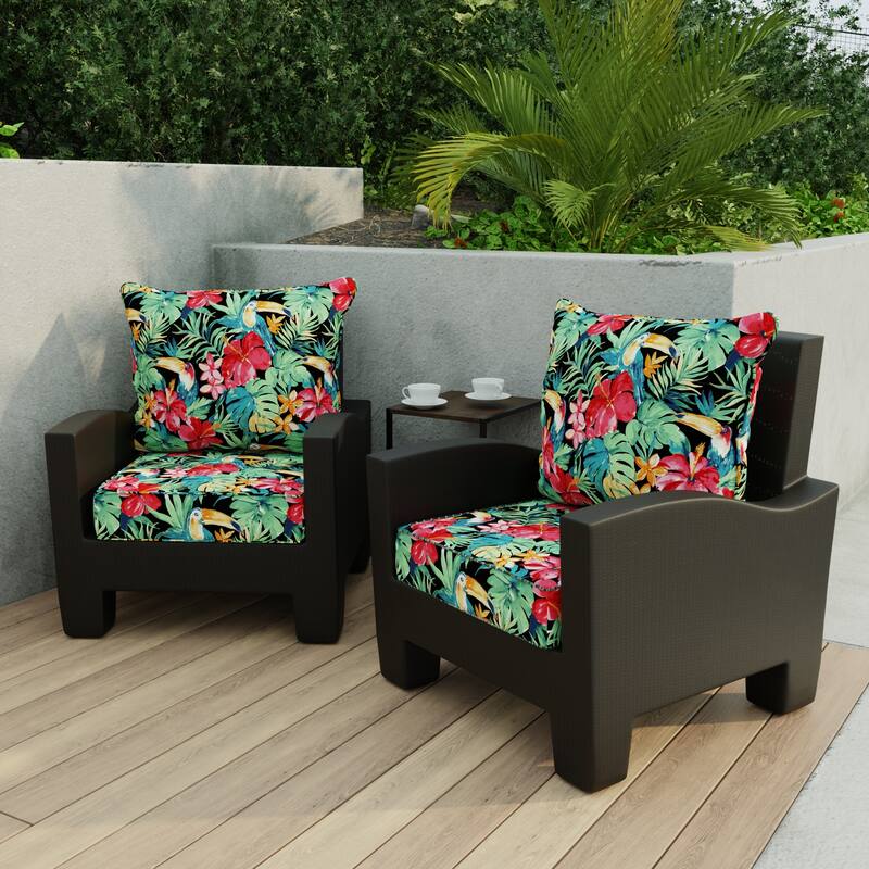 24" x 47" Outdoor Deep Seat Cushion Set with Welt - 46.5'' L x 24'' W x 6'' H
