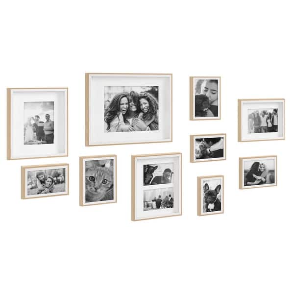 slide 11 of 14, Kate and Laurel Gibson Wall Photo Frame Set 10 Piece - White/Natural