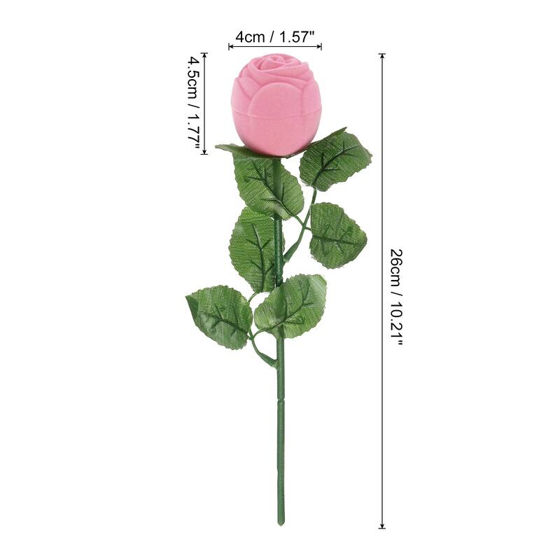 Rose Ring Box Rose Romantic Engagement Ring Box Jewellery Storage - Pink - 1 pcs
