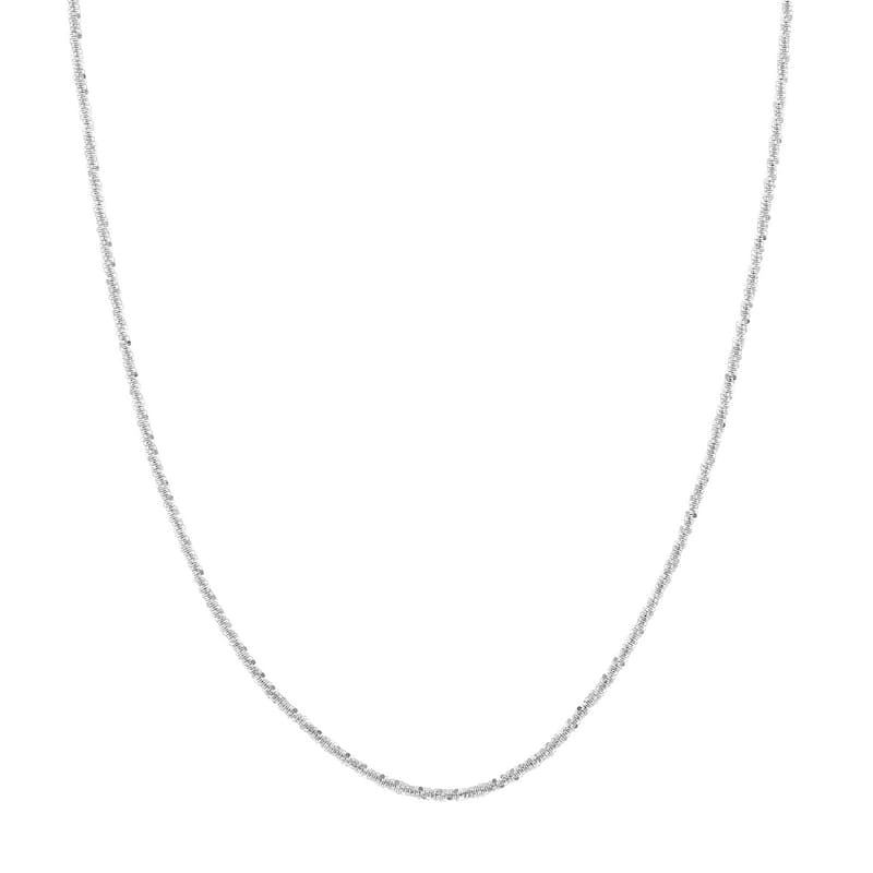 Curata 925 Sterling Silver Rhodium 2.25mm Axis Chain Necklace (Lobster)
